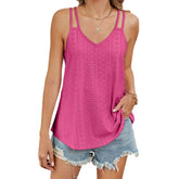 ASKSA Women's Solid-Color V-Neck Camisole Breathable Base Layer Tank Top for Summer Home & Travel