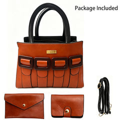 ASKSA Women's Fashion Vintage Handbag 3-Piece Set Mother-and-Child Bags