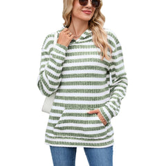 ASKSA Women's Striped Hoodie — Spring/Autumn Long-Sleeve Sweatshirt with Pockets