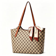 ASKSA Women's Retro Plaid Large Capacity Shoulder/Crossbody/Handbag
