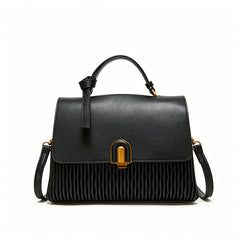 ASKSA Large-Capacity Women's Bag: Casual Soft Leather Ruched Versatile Crossbody Bag