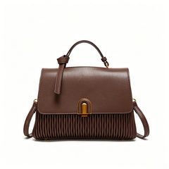 ASKSA Large-Capacity Women's Bag: Casual Soft Leather Ruched Versatile Crossbody Bag