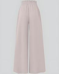 ASKSA women's wide-leg pants summer high waist pleated pants elegant solid color light pants skirt summer pants