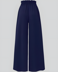 ASKSA women's wide-leg pants summer high waist pleated pants elegant solid color light pants skirt summer pants