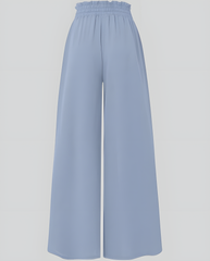 ASKSA women's wide-leg pants summer high waist pleated pants elegant solid color light pants skirt summer pants