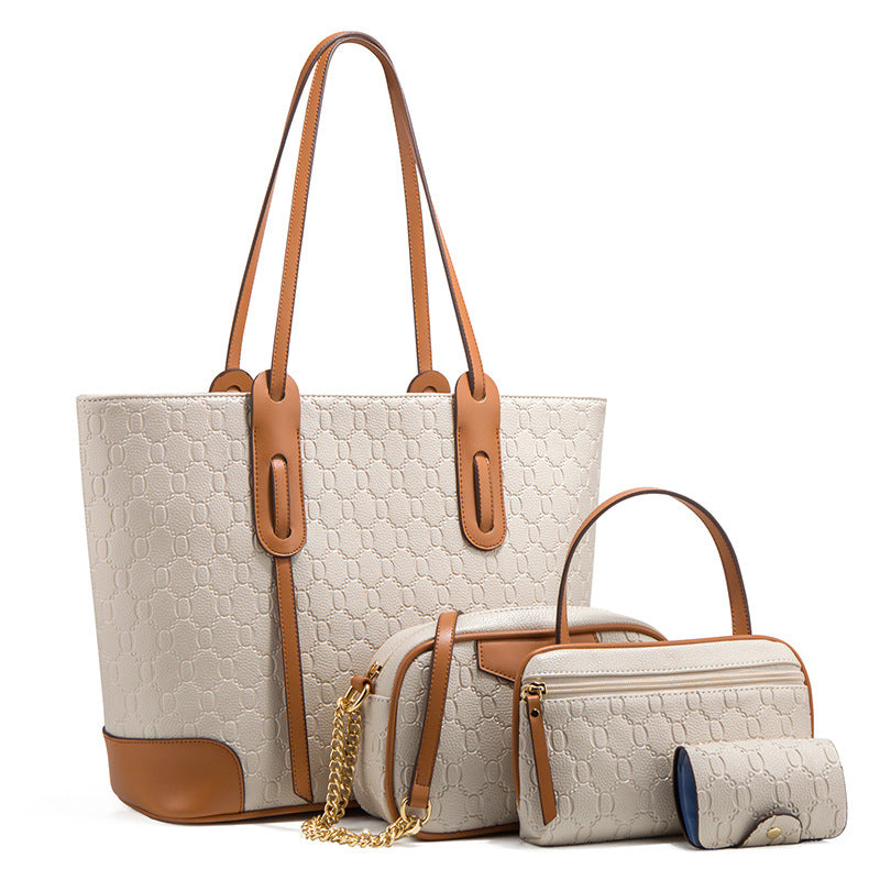 Fashionable Large Tote Bag Set – Trendy Shoulder & Crossbody Style – High-Capacity 4-Piece Matching Set